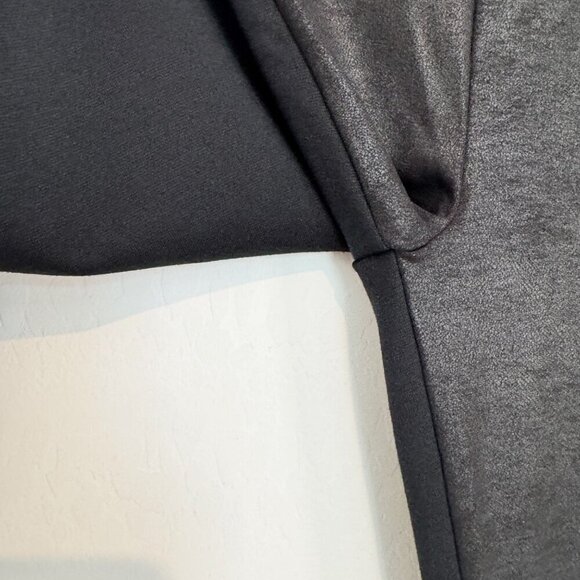 Spanx Faux Leather Front Ponte Knit High Rise Leggings Contemporary Black Large - Picture 5 of 10